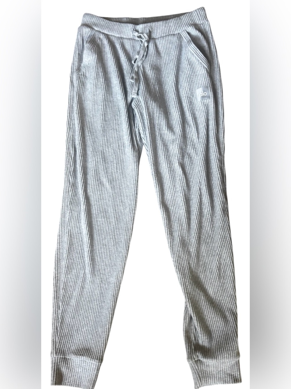 ALO YOGA Muse Sweatpant Ladies Size M Athletic Heather Grey Gym Lounge EUC